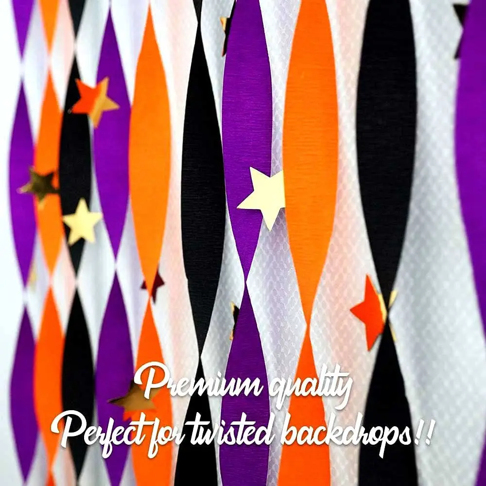 Halloween Crepe Paper Black Orange Purple Party Streamers Roll for