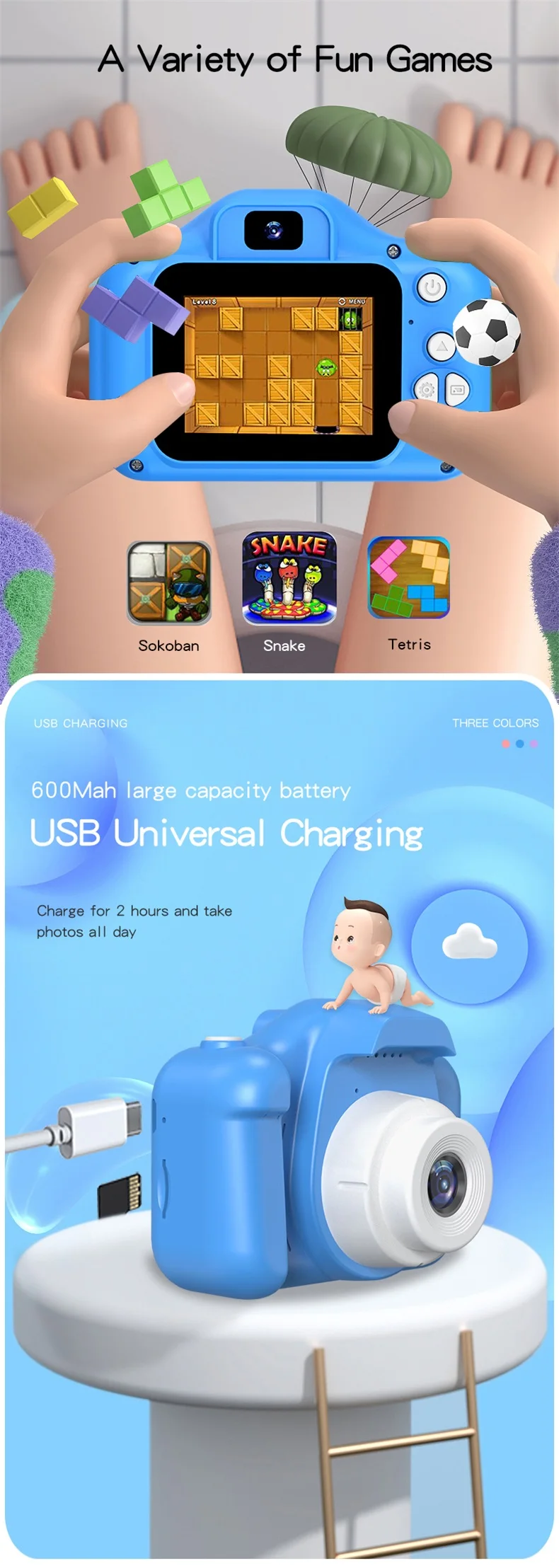 Lower Price HD 1080P Video Camera for Kids Children Selfie Camera Kids Gift Smart Digital Camera Kids Toy.jpg