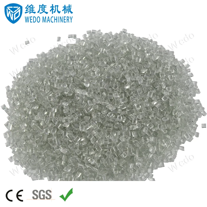 recycled PET flakes, polyethylene terephthalate scrap granulating pelletizer, used recyecled PET pelletizing machine