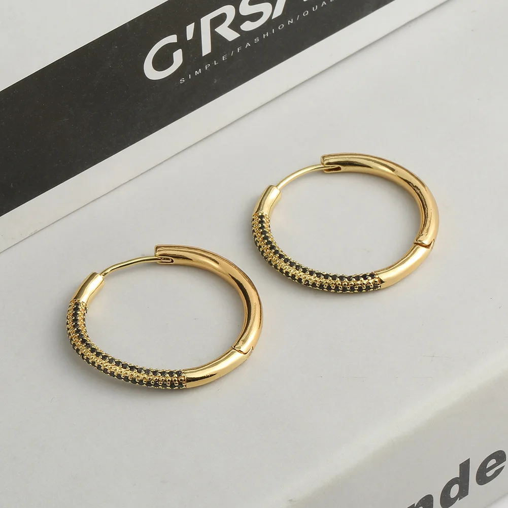 2021 New Fashion Hip Hop Jewelry For Women Circle Earring Iced Out Cz Cubic Zirconia Big Round Hoop Earrings