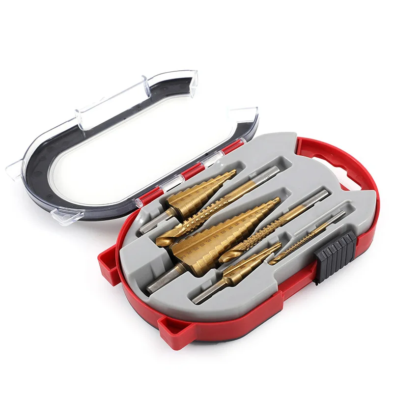 6-Pcs Titanium-Plated Cone Drill Bit countersink and Serrated Drill Bits Woodworking Tools for Hole Opener Professional Set