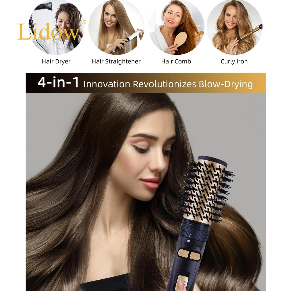3-in-1 Professional Round Electric Hair Rotating Blow One step Dryer Brush Portable Air Comb Hot Air Brush