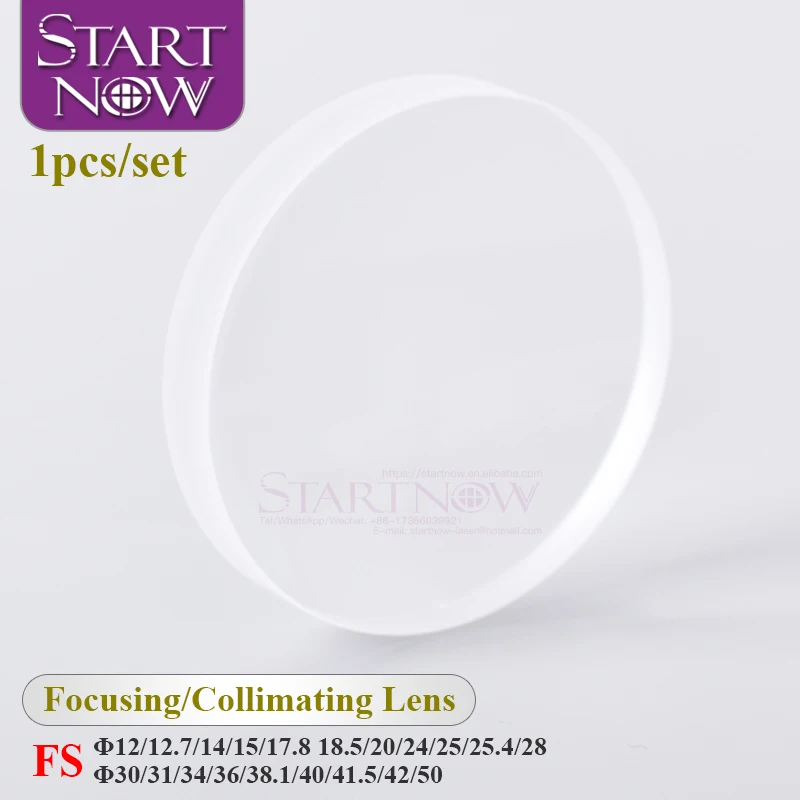 Startnow 1PC/Set Dia.30-50mm Fused Silica WSX Precitec Fiber 1064nm Single Concave Convex Lens 1064nm Collimating Focusing Lens
