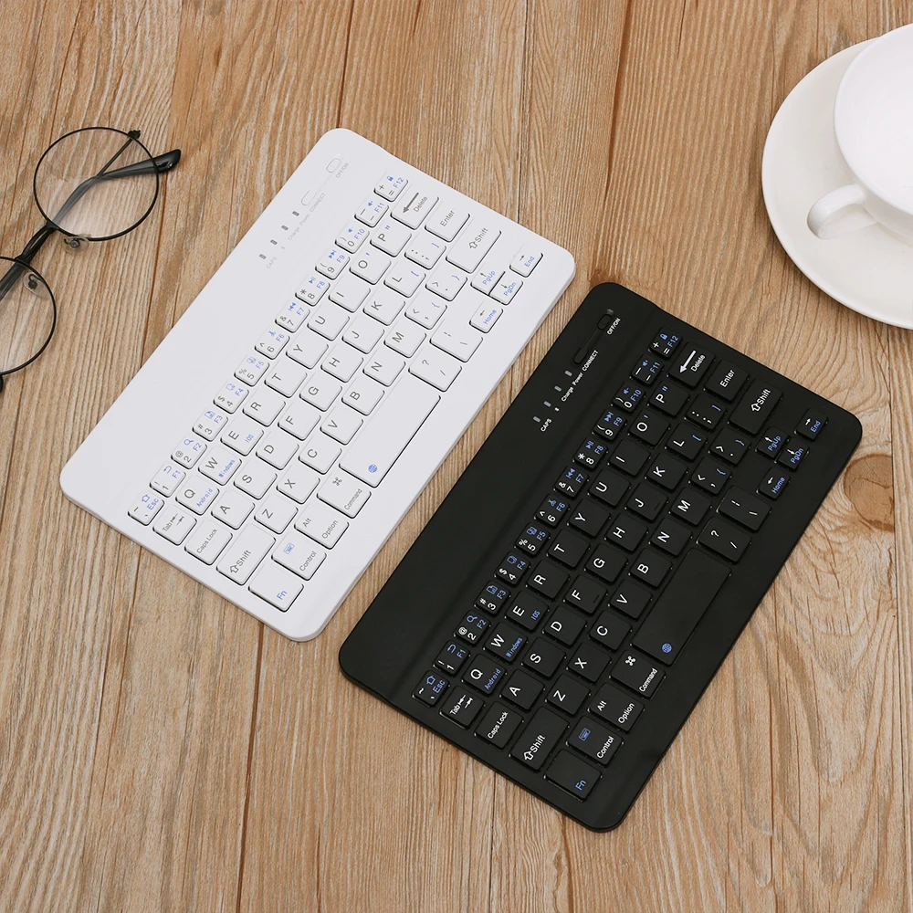 
Ultra Slim Multimedia Aluminum Wireless BT Keyboard For IOS Android Tablet PC Windows For IPad Min BT Keyboard 