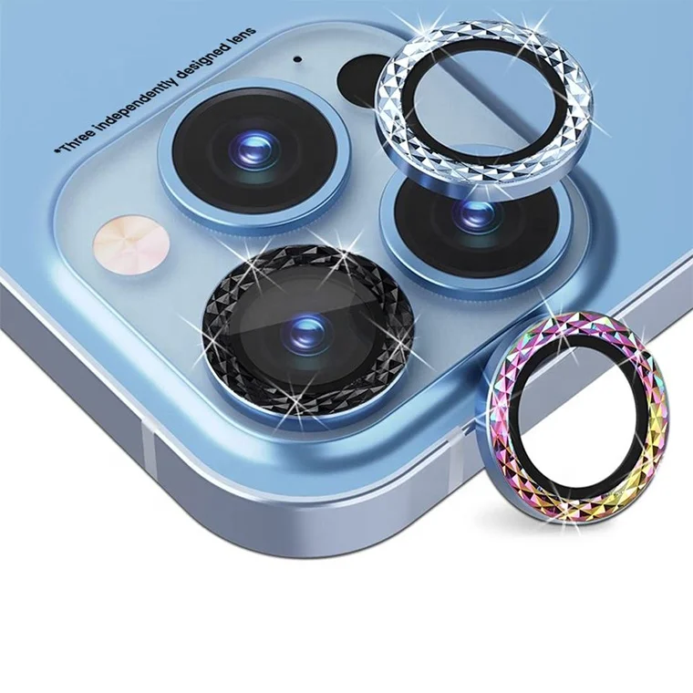 3D metal ring camera lens film screen Protector for iphone12 13pro max Mica de Camara Celular