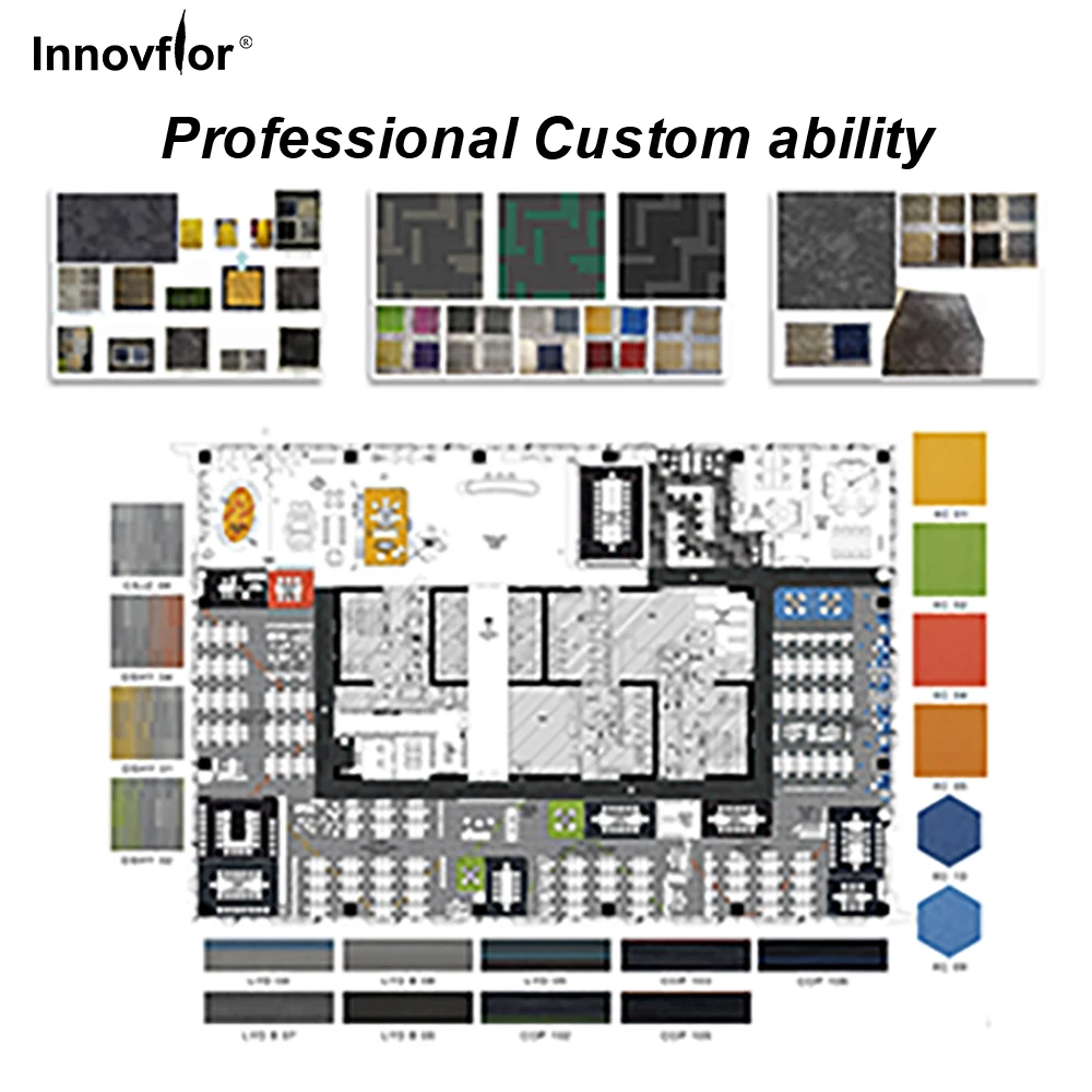 New Arrival Modern Design Soundproof High Quality Modular PVC Carpet Tile 25*100