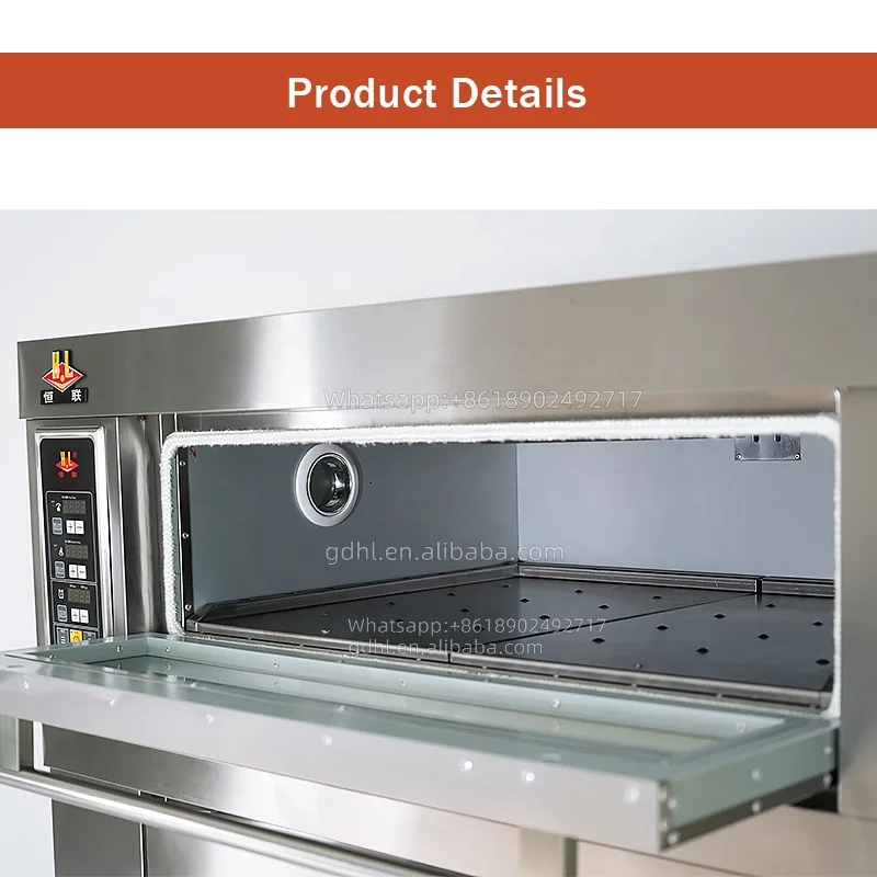 Commercial Industrial Touch Screen Digital Panel Bread Baking One Deck Two Tray Electric Oven With Steam