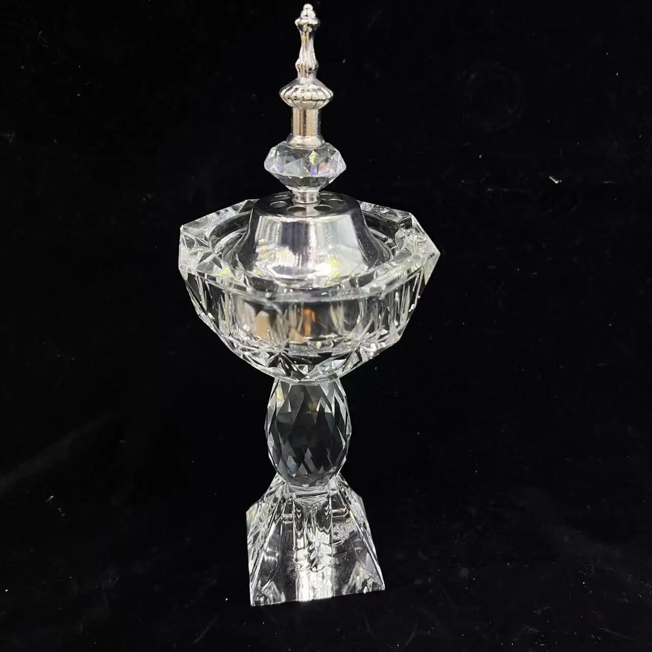 NEW Hot Sale Wholesale creative Arabic middle east portable Buddha mesh incense base copper alloy glass crystal incense burner