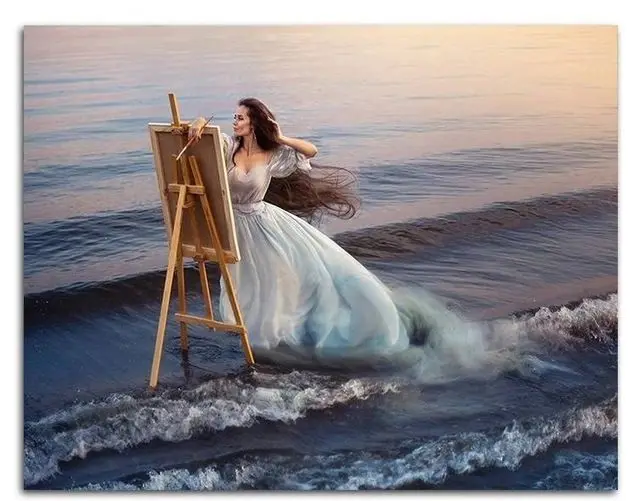 CHENISTORY 992969 girl abstract oil painting, Custom Handmade Art Decorative Wall Canvas Oil Acrylic Paint By Number