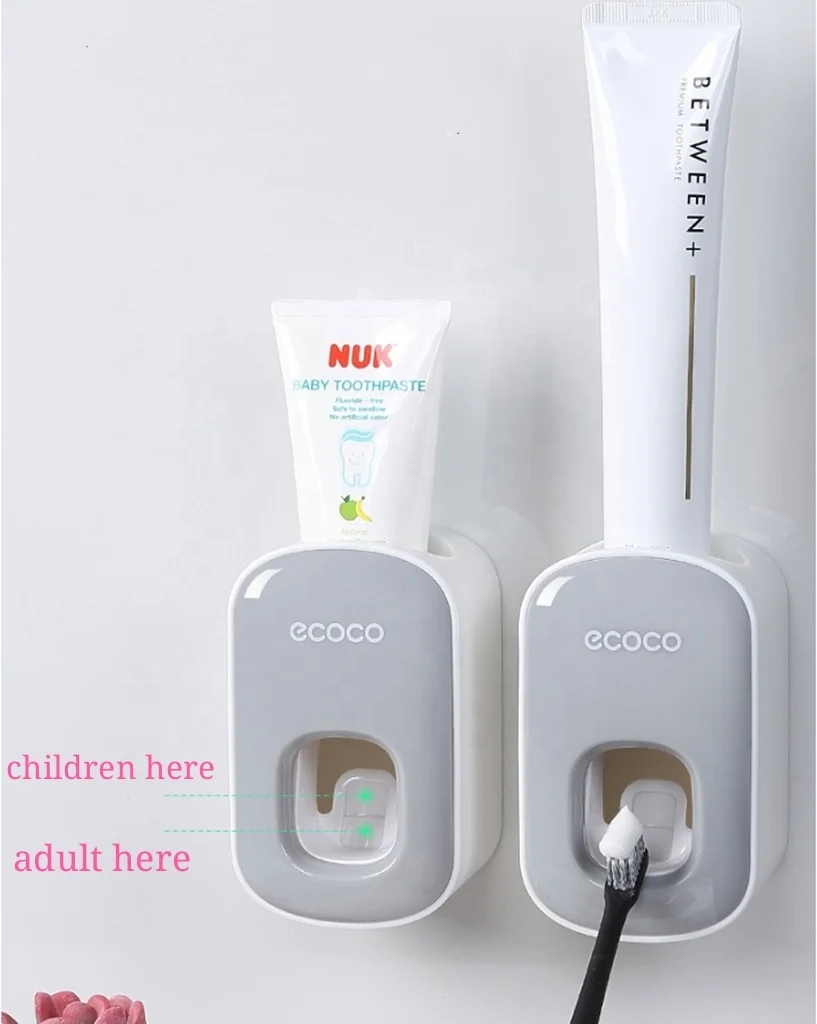 Automatic Toothpaste Dispenser Wall Mount Toothbrush Holder Household Bathroom Dust-proof Toothpaste Squeezers Tooth Set