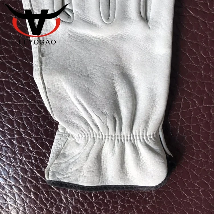 Factory gloves  Goatskin white  Leather Driver  leather gloves driving work gloves for men