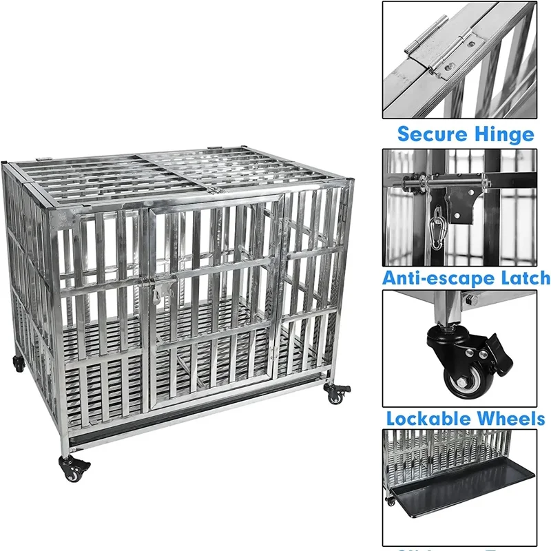 2022 China factory portable metal outdoor luxury collapsible pet dog cat cages