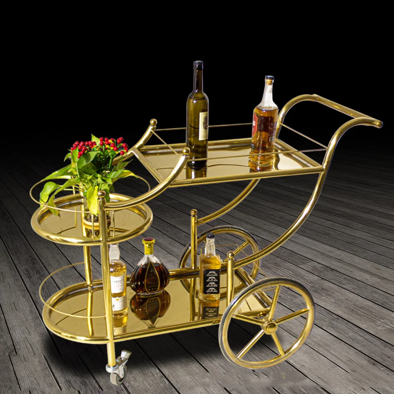 Металлическая тележка для ресторанов из нержавеющей стали