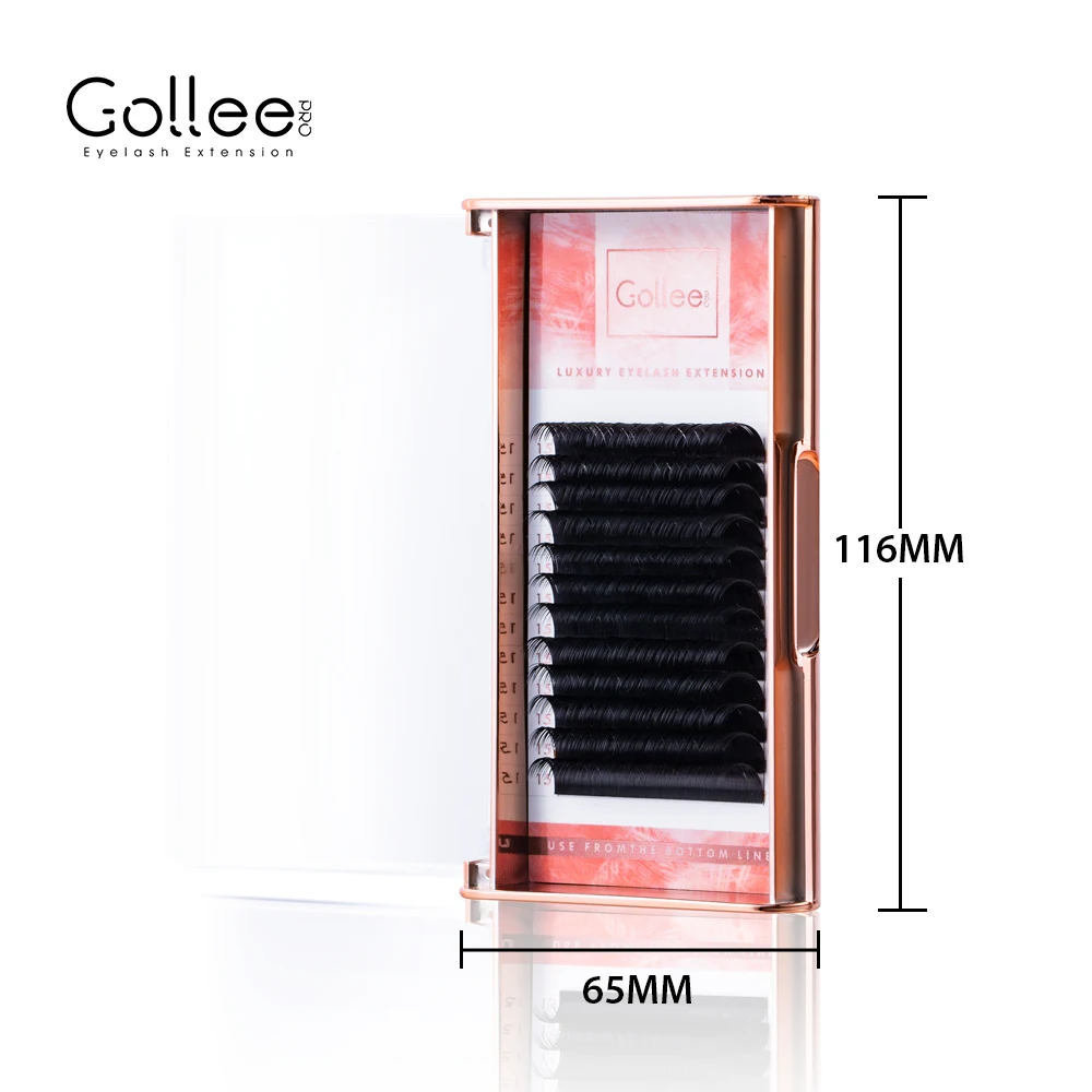 Gollee Korea L Curl Very Soft Diy Organizer Faux Mink Vendor Silk Supplies Private Label Volume Individual Eyelash Extension