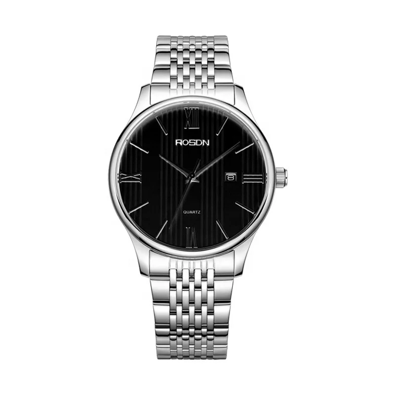 
Custom Logo Luxury 5ATM Stainless Steel Back Watch for Men and Women 
