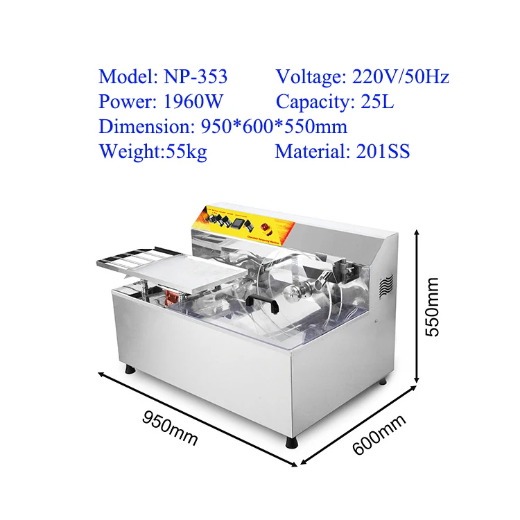 Global Best Seller Small Chocolate Enrobing Coating Tempering Machines With Shaking Table Chocolate  Tempering Machinery