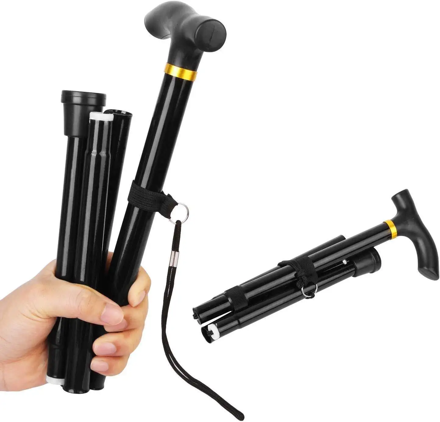 Rehabilitation Therapy Supplies Folding Walking Stick For Old Disabled Good Quality Adjustable Cane Medical Crutches For Elderly