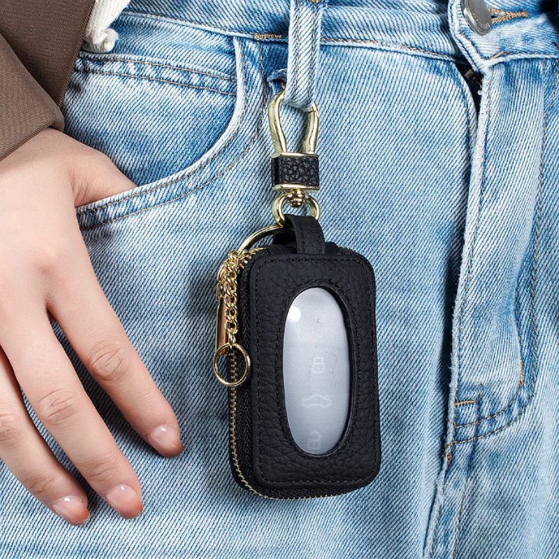 New Design Universal Key Holder Card Holder Key Pouch Wallet Genuine Leather Car Key Bag