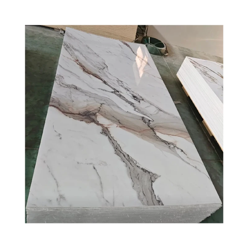 Sample Factory Price Home Decor Tv Background PVC UV Marble Sheet 3mm Boards High Glossy 3D Printed PVC Marble Wall Panel