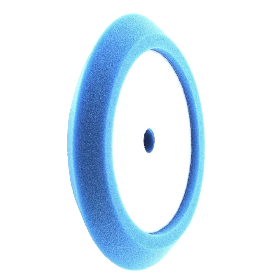 Multiple Options Blue Green Yellow Recessed Better Edge Soft Polish Slant Design Medium Cut Sponge Car Polishing Foam Pad