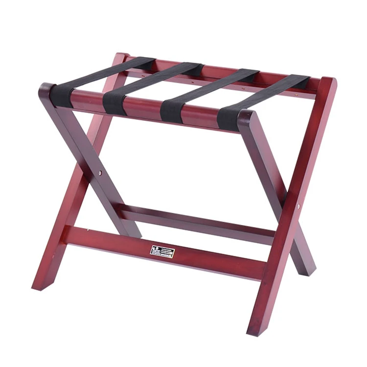 OEM available hotel room use customized display solid wooden luggage rack