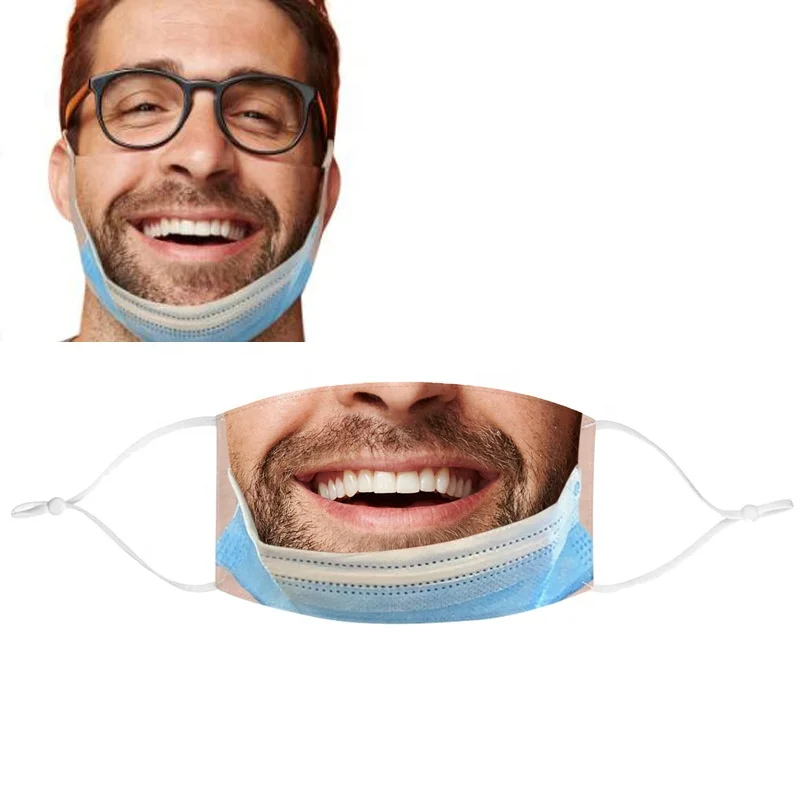 New Arrival Washable Summer Realistic Prank Face Reusable Breathable Funny Selfie Face Mask for Men and female