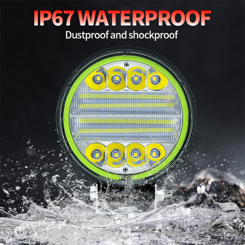 High quality 24v 72W 38MM Worklight Green Aperture work light offroad car led work lights for offroad truck tractor