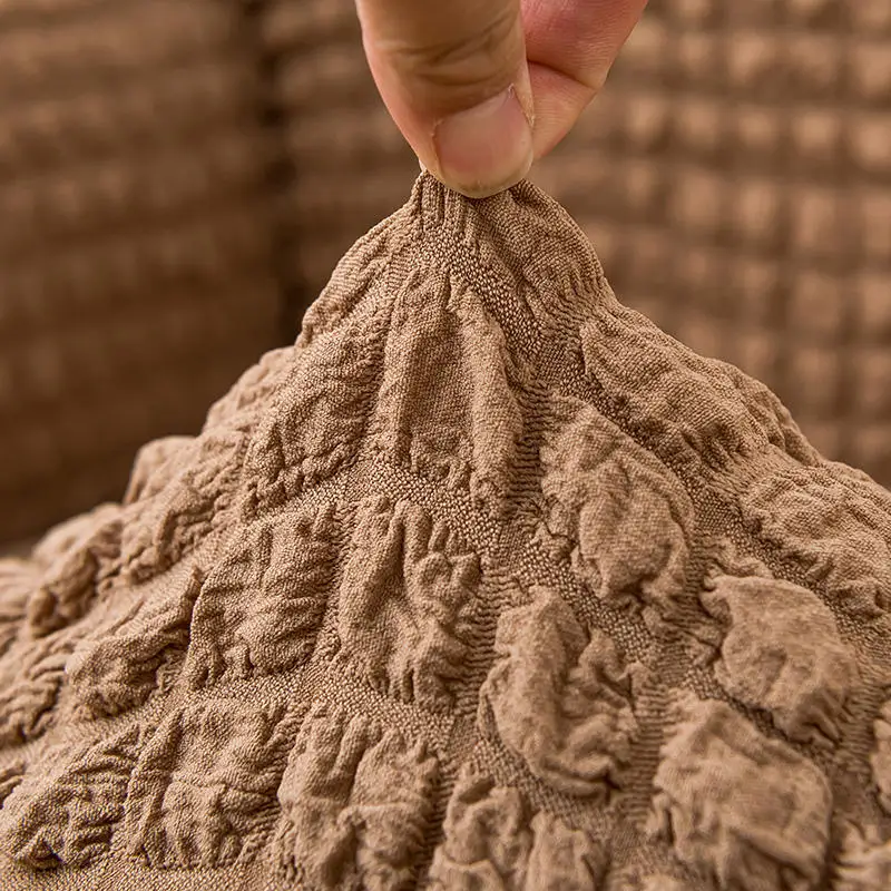 Jacquard Sofa Cover with Skirt Popcorn Plaid Sofa Slipcover European Style Armchair Couch Covers Living Room Protector Furniture