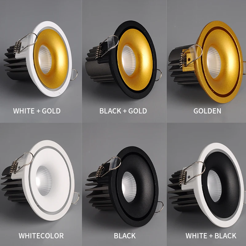 Household LED downlight embedded deep anti glare no main lighting living room wall washing light cob spotlight