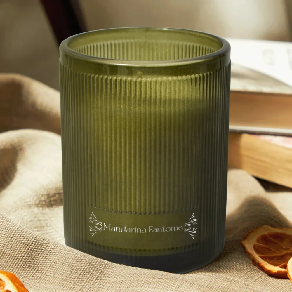 Wholesale Luxury Olive Grey Soy Wax Christmas Scented Candles Gold Fragrance Custom Decal Home Decor Gift Set