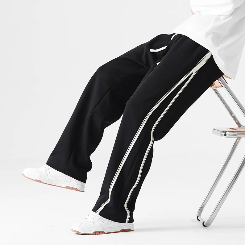OEM custom side striped zippers fitness sport sweat running jogger track pants for man