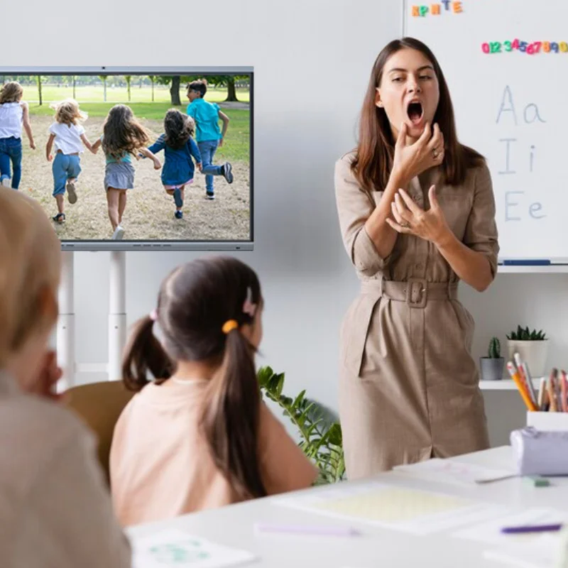 Tacteasy 65 75 86inch AI education interactive flat whiteboard panel AI smart board for school