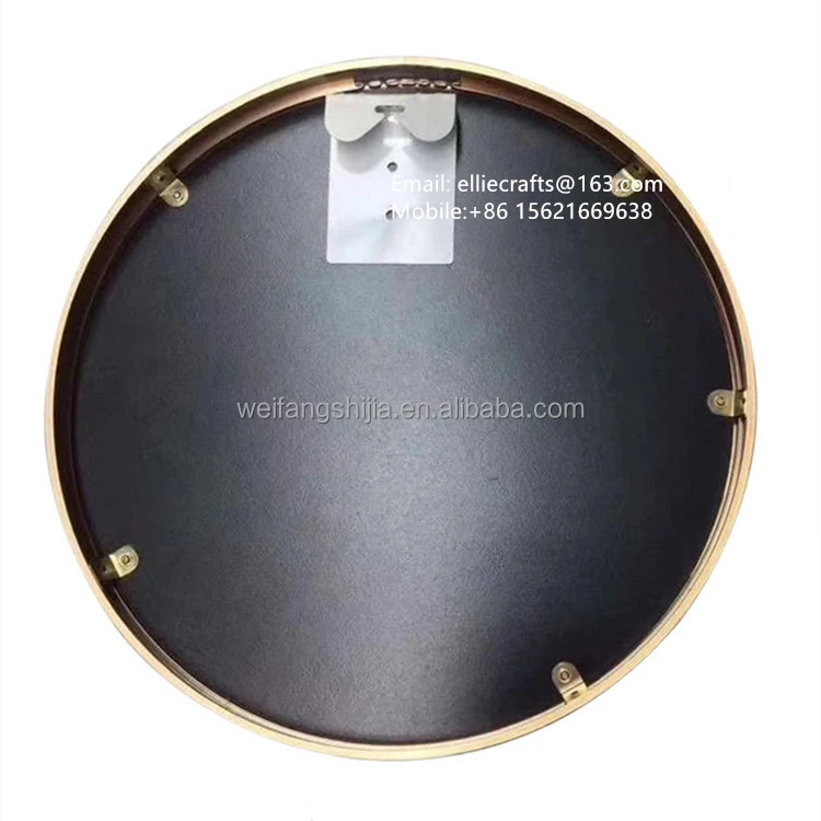 Online hot sale living room bedroom mirror Nordic modern black gold metal round luxury decorative wall mirrors