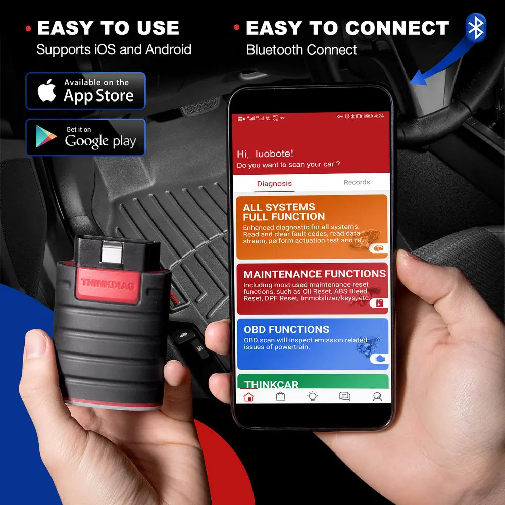 SY195 Car Diagnostic Tool OBD2 Scanner Automotive OBD ThinkDiag All system OBD Scan Tool