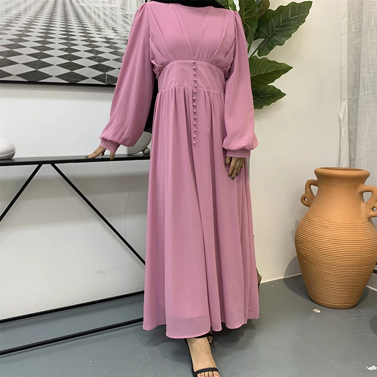 Hot selling long dress muslim islamic clothing chiffon fabric maxi dress ladies muslim women dress