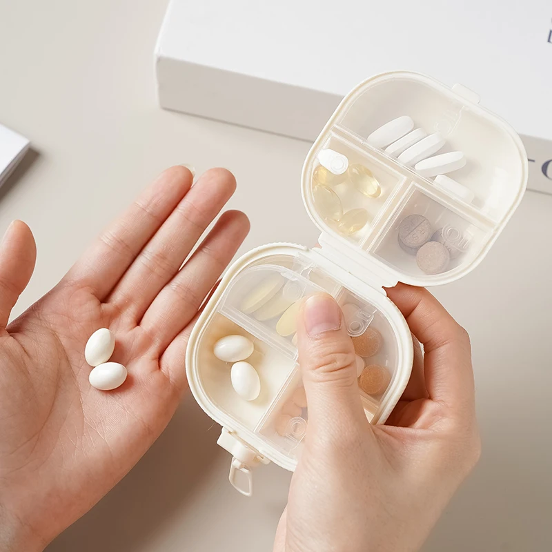 High-end portable travel 7-day pill box Stud Earrings necklace storage box