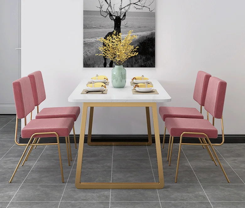 Customized Nordic Modern Marble Dining Simple Small Apartment Dining Table Home 4 People Dining Table And Chairs