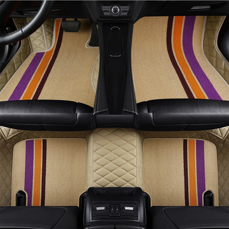 Luxury plaid car floor mats for range rover sports toyota rav4 kia sorento grand cherokee 2005-2010 mazda 323 mercedes w203