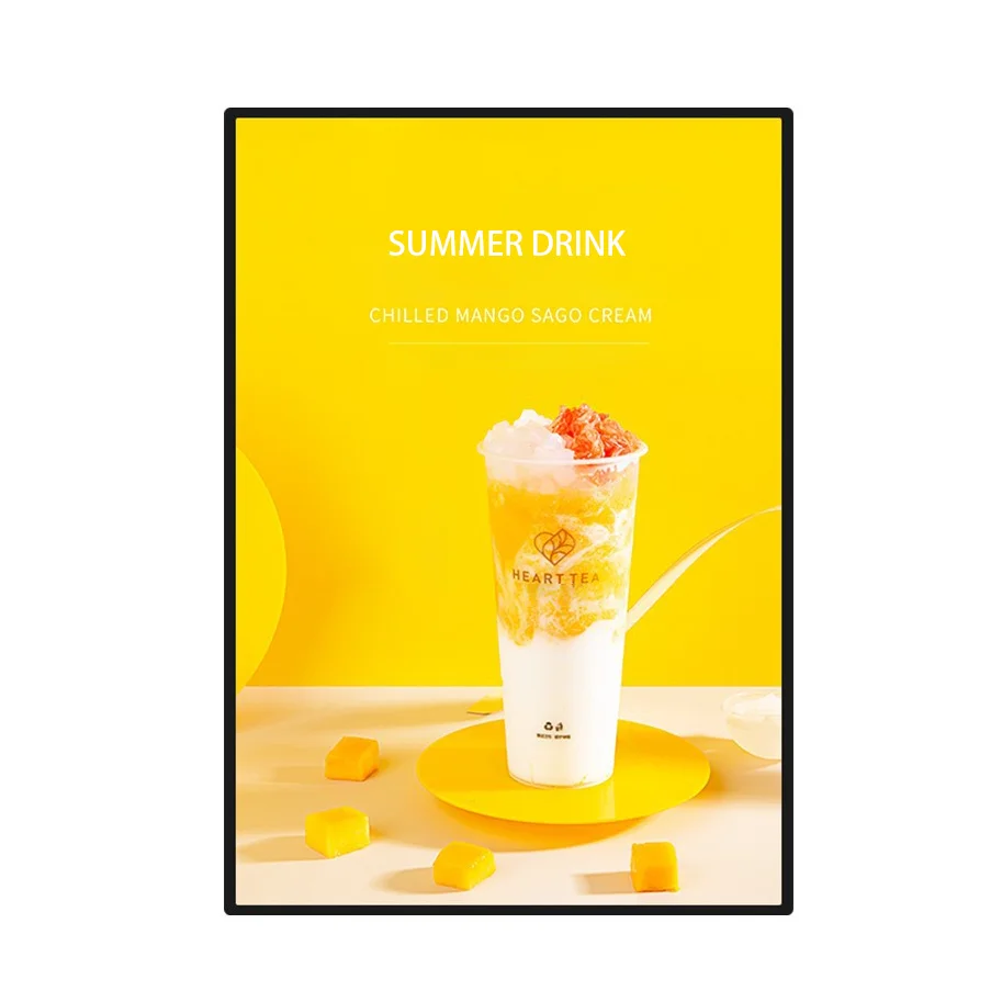 A1-A4 LED Backlit Movie Poster Frame with Poster Bright Light Box Frame and Display Sign Holder for Ads, Flyers, and Restaurant