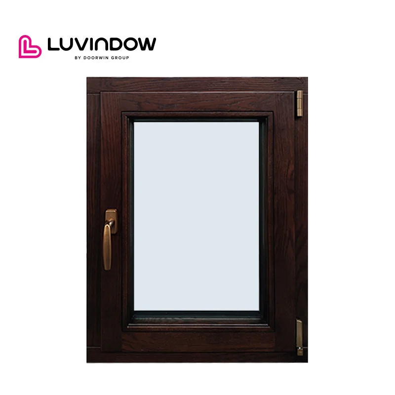 Window Corner simple design Triple Glazed Red Oak Aluminum Clad Wood Windows