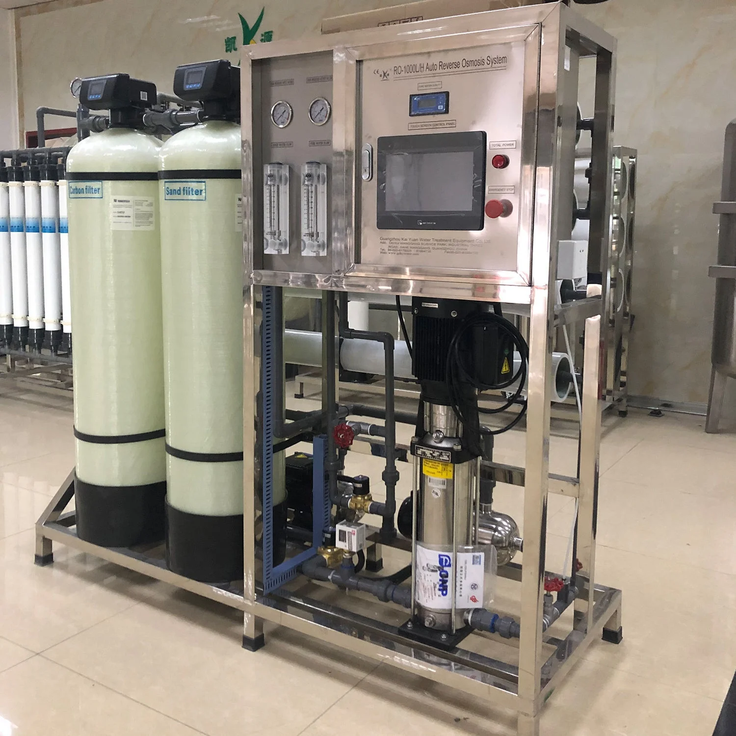 1000LPH Bore Well Brackish Water Treatment System Salt Water Reverse Osmosis To Drinking Water Desalination Machines