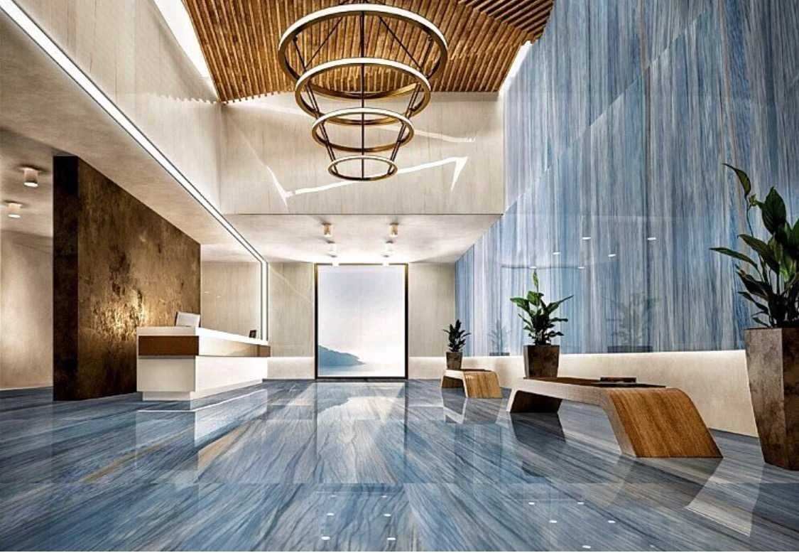 BOTON STONE High Quality Natural Stone Polished Slab Floor Tile Price Blue Azul Macauba Granite