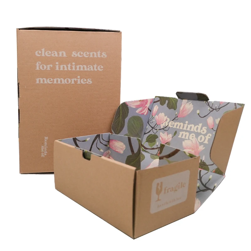 Custom Printed Unique Paper Corrugated Skincare Shipping Box Packaging Custom Logo Cardboard Mailing Mailer Clothing Postal Box