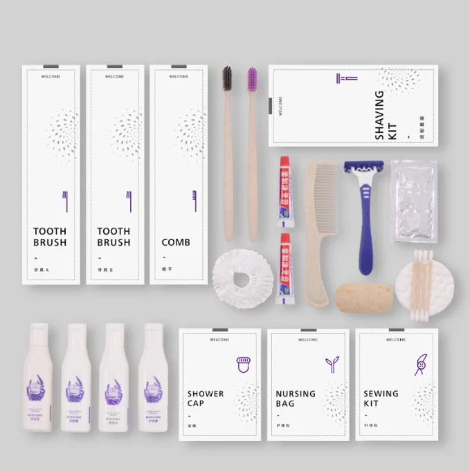 Hotel Supplies Eco Friendly Amenities Dental Hygiene Kit Spa Bathroom Disposable Airbnb Hotel Amenities Toiletries Set