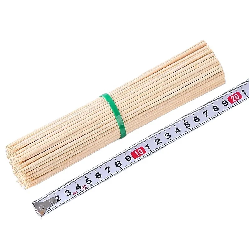 
Wholesale restaurant marshmallow roasting disposable beef mutton BBQ long barbecue snack round bamboo sticks skewers 
