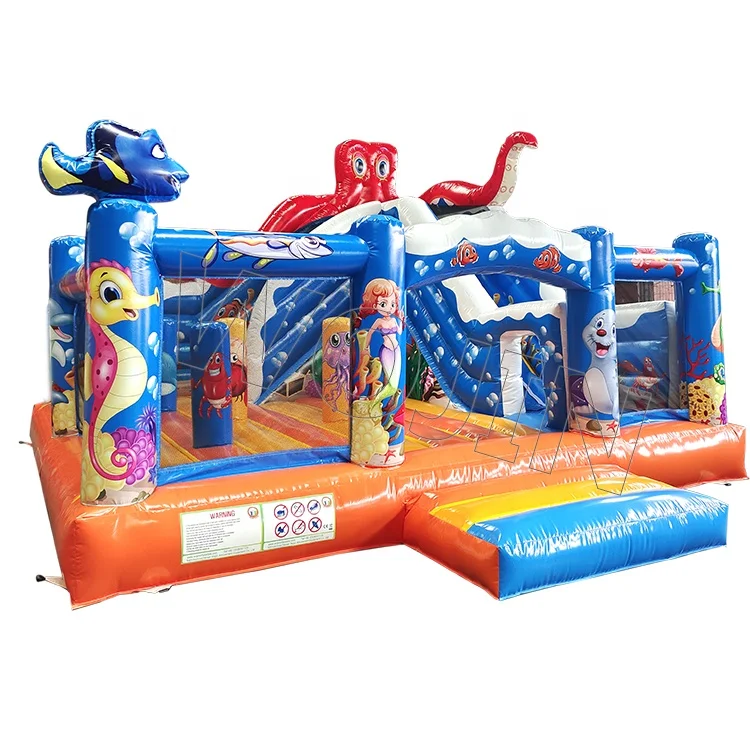 Factory Price Sea Theme Activity Play Bed Inflatable Bounce Slide Inflatable Bouncy Castle Slide Fun City