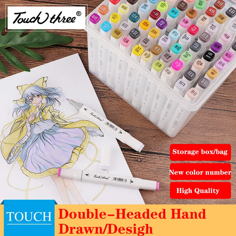 
Amazon Touch Three New Authentic 3th Generation Double -Headed Watercolor Marker Pen Alcohol And Oily 168 Colors Art Markers 
