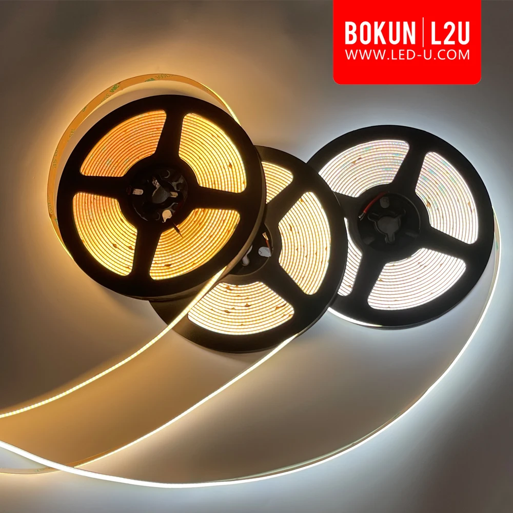  BOKUN DC12V/24V LED COB strip light Ra90 480led/m uniform lighting decor for home office restaurant High