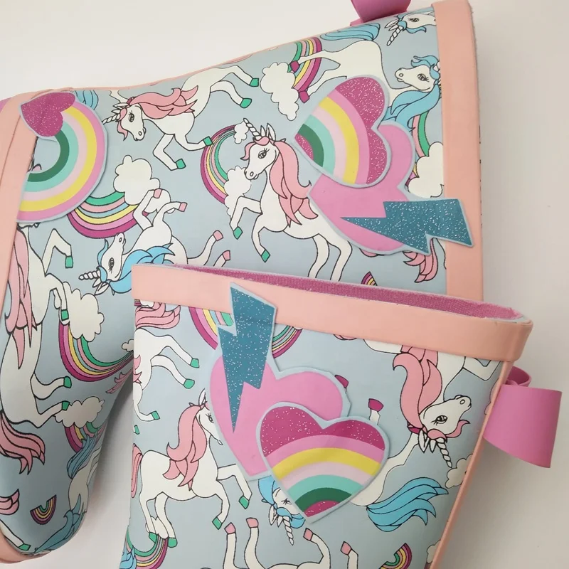 Fashion Desgin Custom Toddler Ankle Galoshes Skidproof Wellies Cute Bow Rain Boots Kids Waders