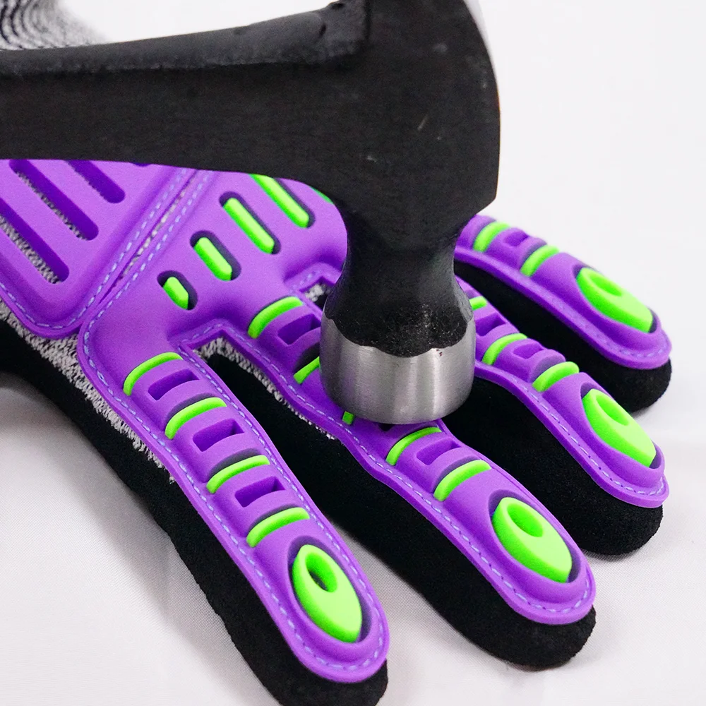 Industrial Grip Heavy Duty Anti Impact  Protective TPR Safety  Gloves for Men and Women